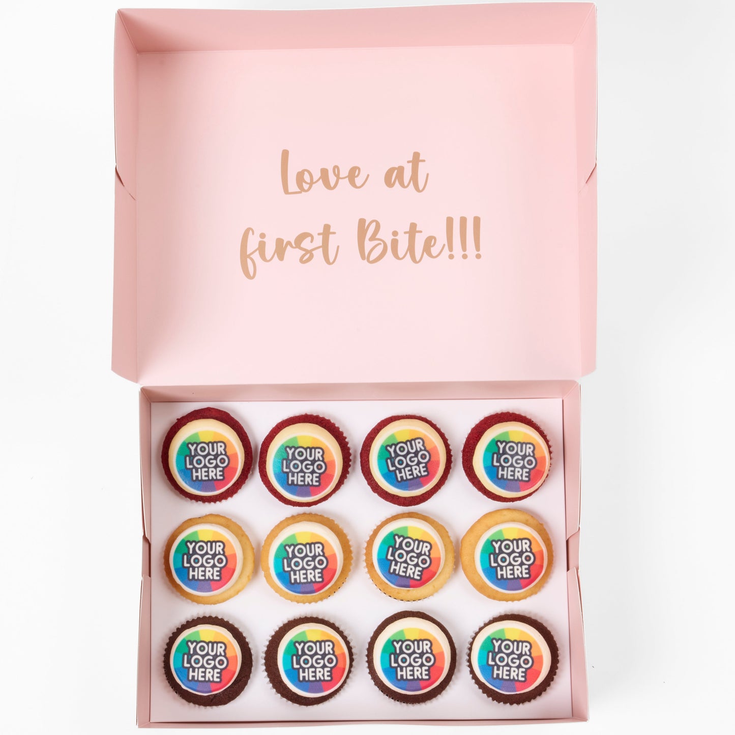 Vegan and gluten-free corporate cupcakes box