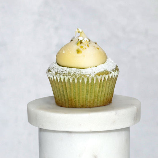 Snowy Pistachio Cupcake