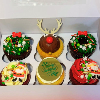 Christmas Festive Cupcake Selection - 6 Pack