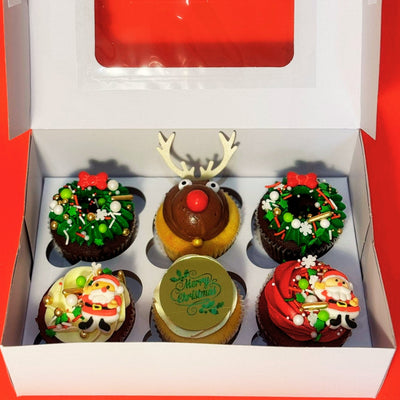 Christmas Festive Cupcake Selection - 6 Pack