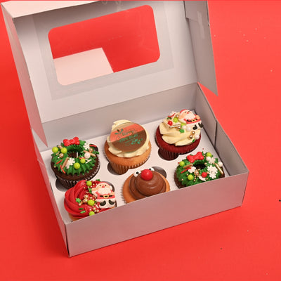 Christmas Festive Cupcake Selection - 6 Pack