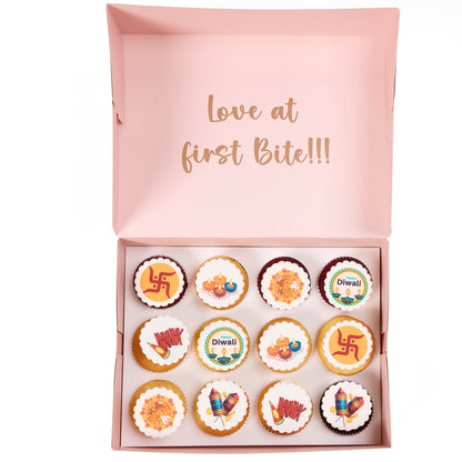 Diwali Cupcakes - Pack of 12 Std - Eggless