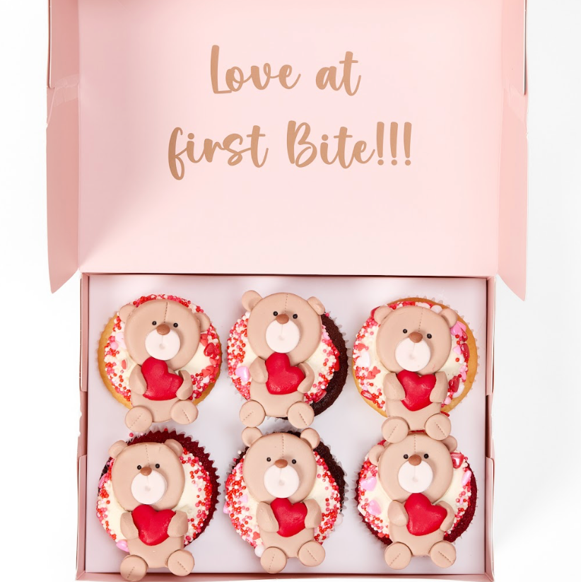 Teddy Love Cupcakes - 6 Pack