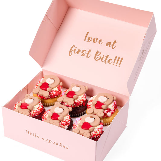 Teddy Love Cupcakes - 6 Pack