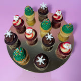 24 mini Christmas in July Cupcakes