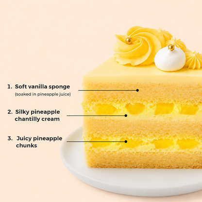Tropical Pineapple Bliss Cake - Eggless