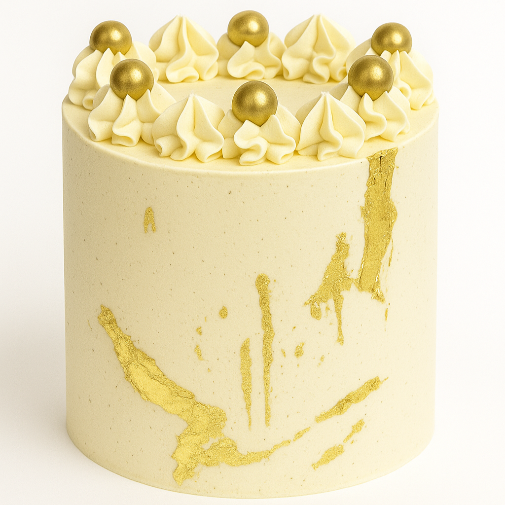 White and Gold Cake