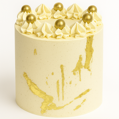 White and Gold Cake