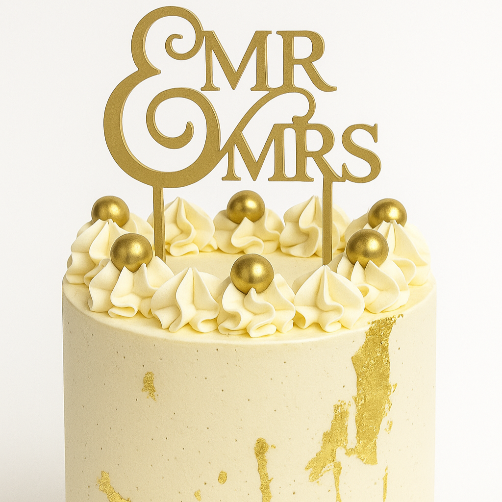 White and Gold Cake