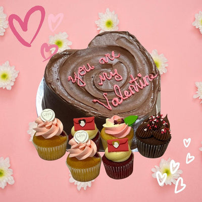 Valentine's Day Heart Cake Combo Box - Little Cupcakes