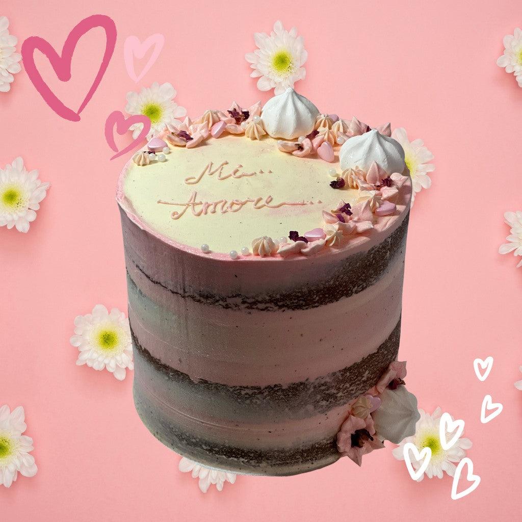 Valentine's Day Naked Cake - Little Cupcakes