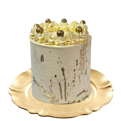 White and Gold Cake - Little Cupcakes