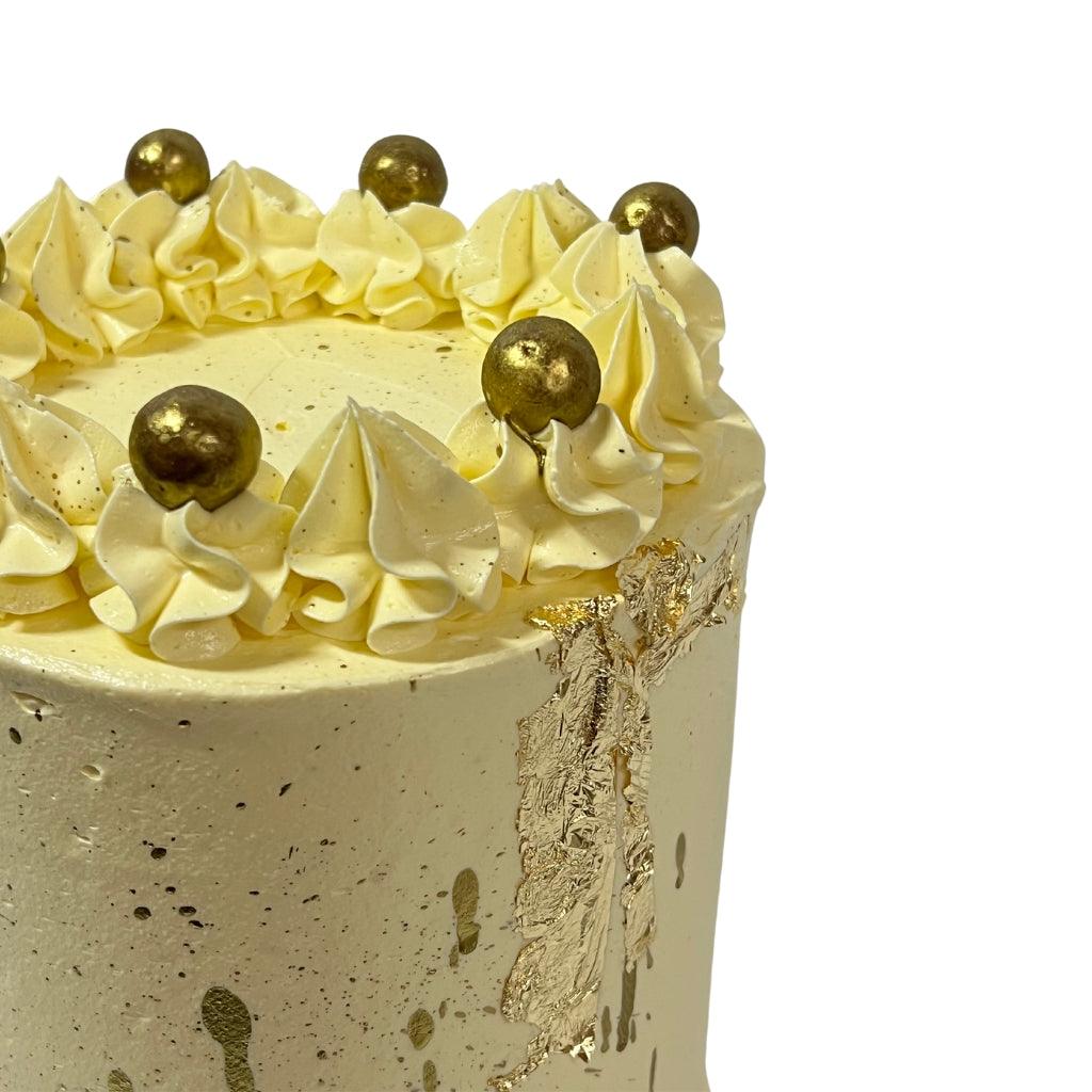 White and Gold Cake - Little Cupcakes